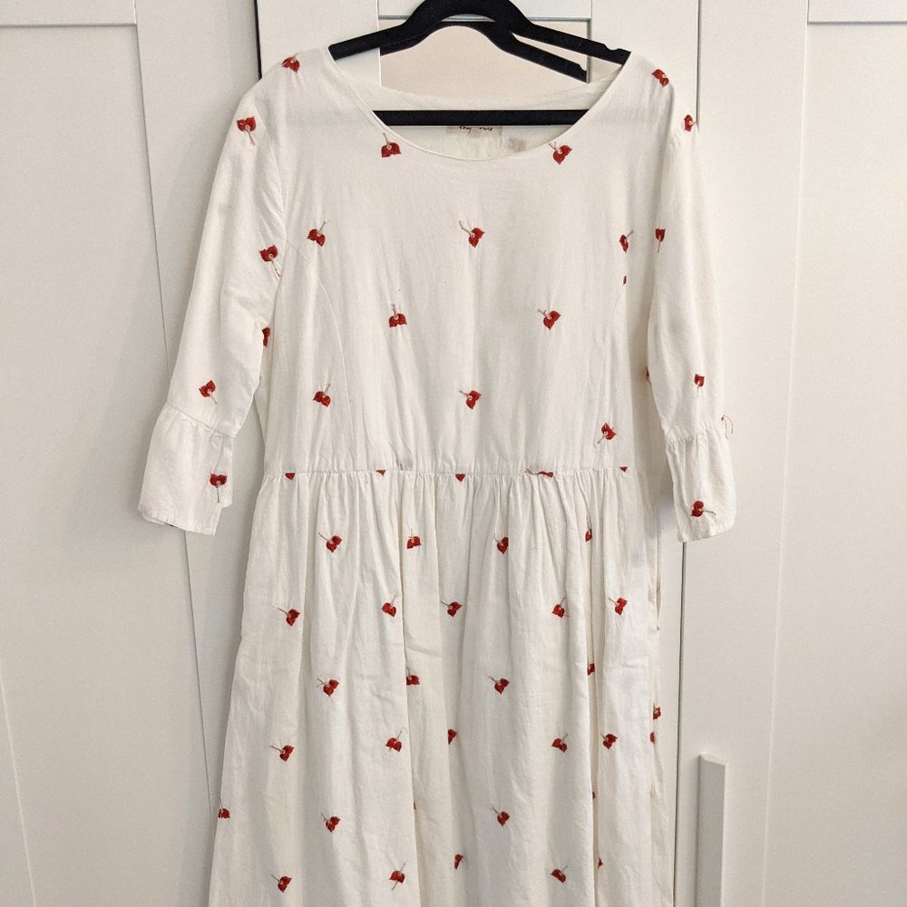 Romantic A-Line Embroidered Flower Dress